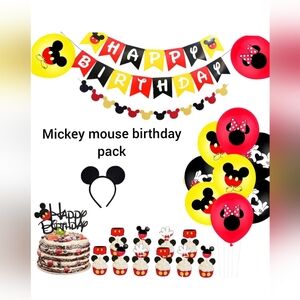 Mickey Mouse Birthday Party Supplies Set - Red, Yellow, Black